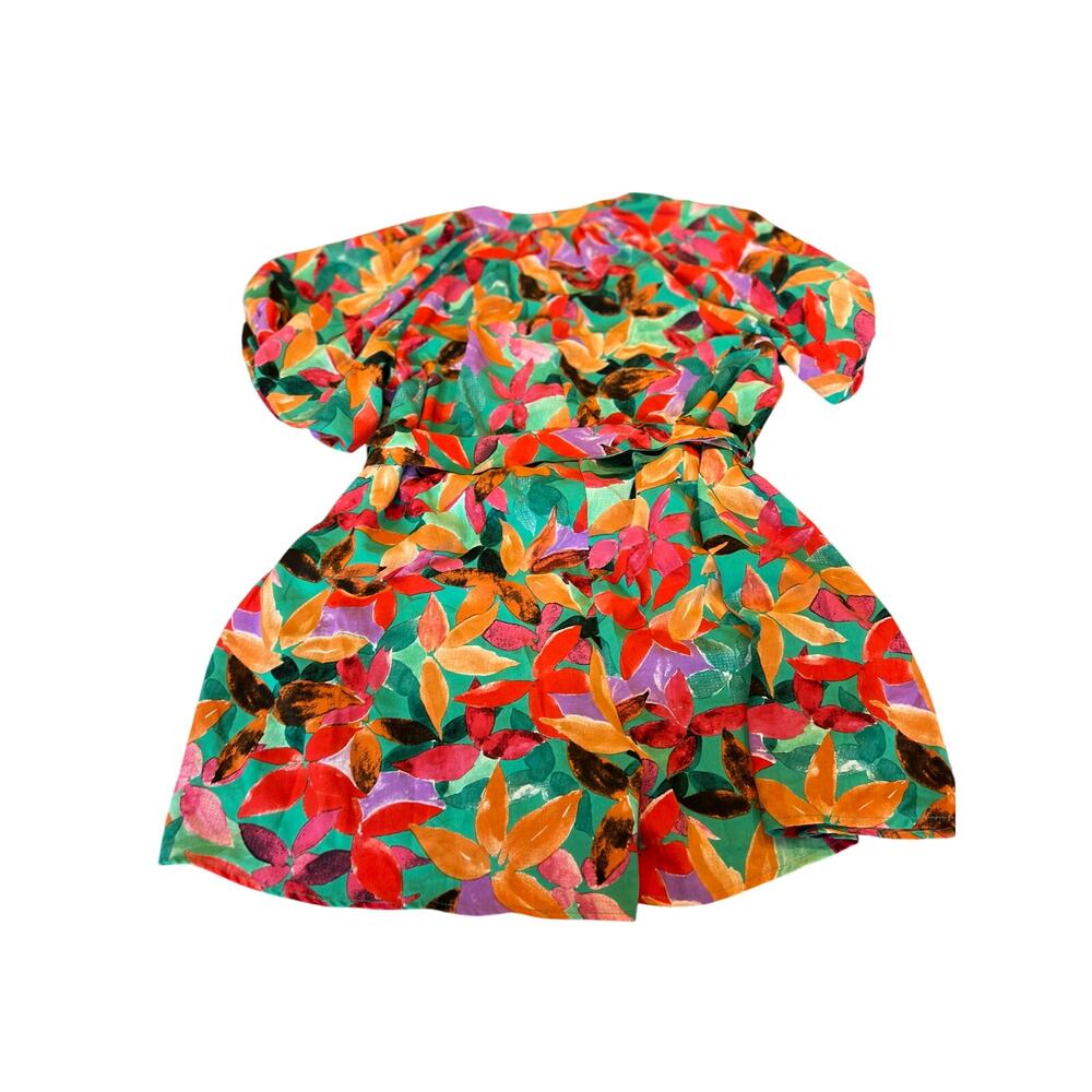 Entro NWT button front short romper women’s size S floral waist tie - Picture 13 of 14